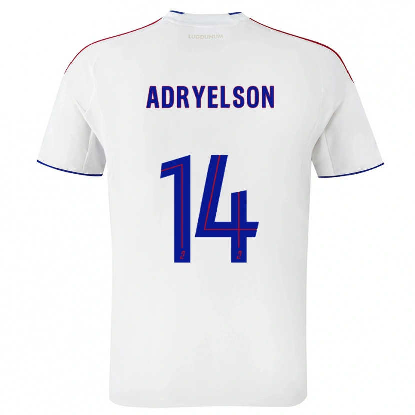 Danxen Kvinder Adryelson #14 Hvid Rød Hjemmebane Spillertrøjer 2025/26 Trøje T-Shirt