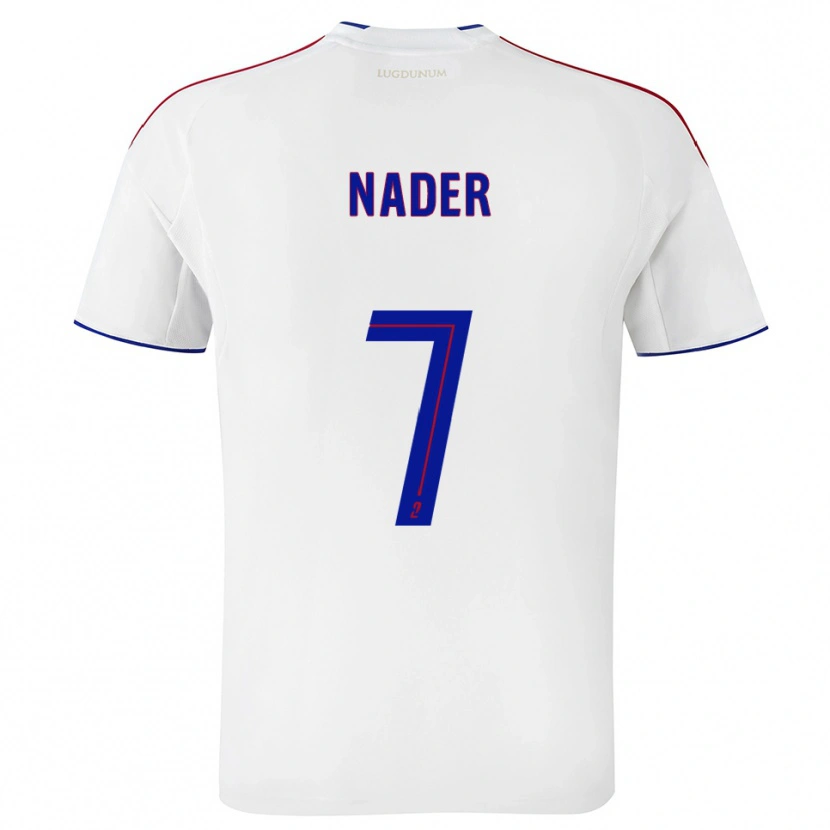 Danxen Kvinder Saad Nader #7 Hvid Rød Hjemmebane Spillertrøjer 2025/26 Trøje T-Shirt