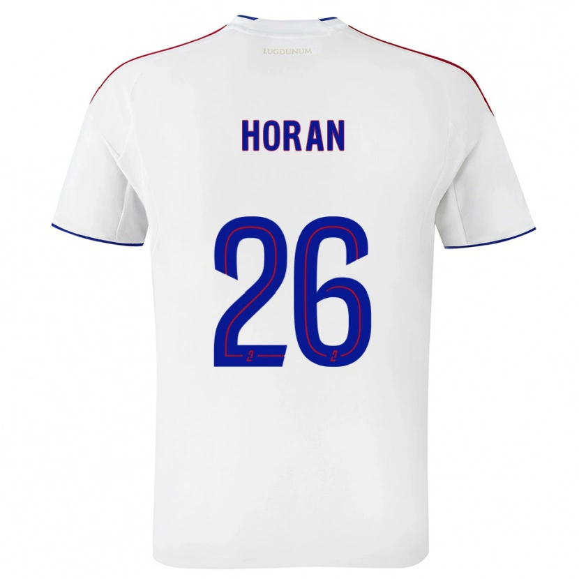 Danxen Kvinder Lindsey Horan #26 Hvid Rød Hjemmebane Spillertrøjer 2025/26 Trøje T-Shirt