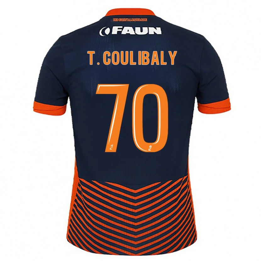Danxen Kvinder Tanguy Coulibaly #70 Midnatsblå Orange Hjemmebane Spillertrøjer 2025/26 Trøje T-Shirt