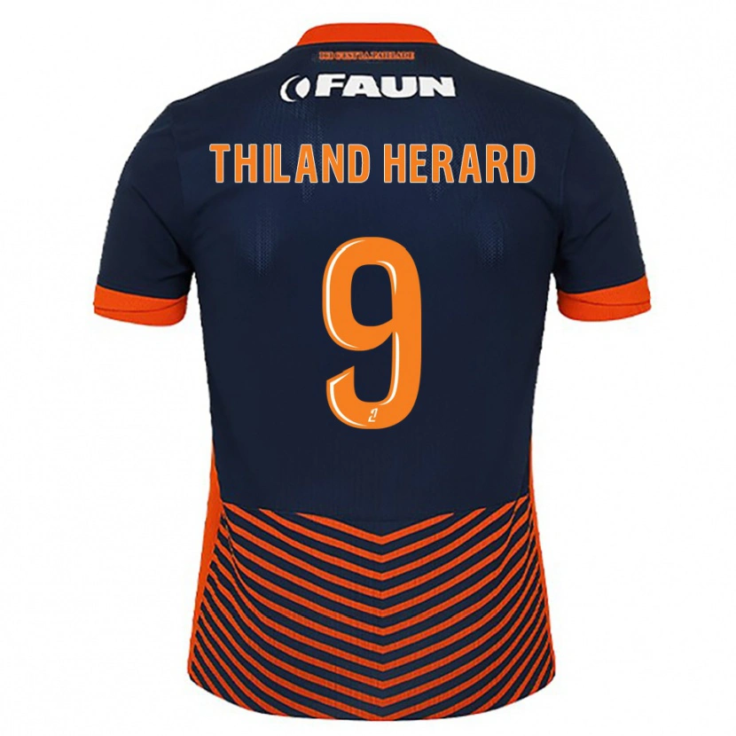 Danxen Kvinder Robin Thiland-Herard #9 Midnatsblå Orange Hjemmebane Spillertrøjer 2025/26 Trøje T-Shirt