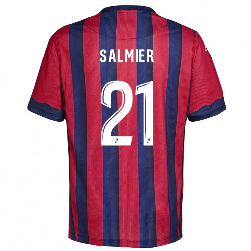 Danxen Kvinder Yoann Salmier #21 Burgundy Marine Hjemmebane Spillertrøjer 2025/26 Trøje T-Shirt