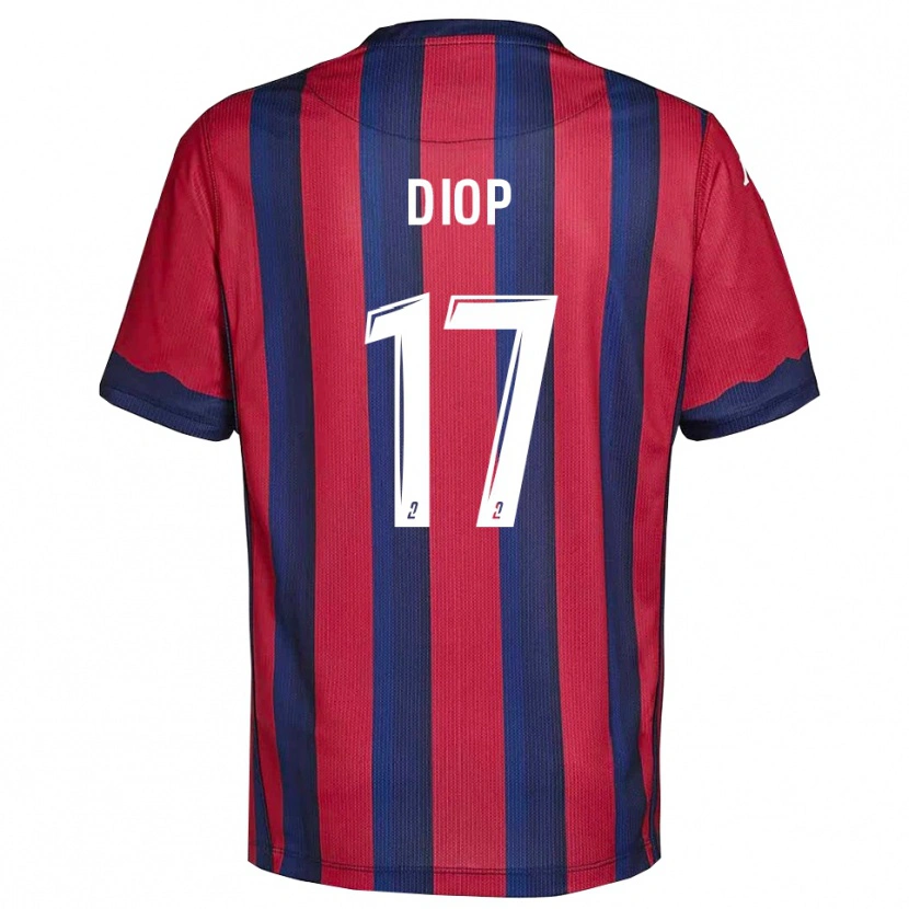 Danxen Kvinder Ousmane Diop #17 Burgundy Marine Hjemmebane Spillertrøjer 2025/26 Trøje T-Shirt