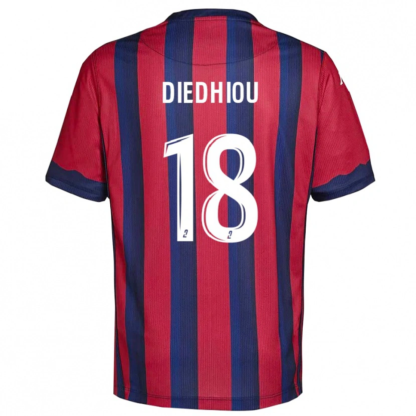 Danxen Kvinder Famara Diédhiou #18 Burgundy Marine Hjemmebane Spillertrøjer 2025/26 Trøje T-Shirt