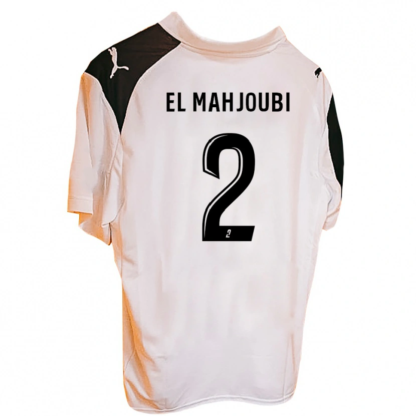Danxen Kvinder Djibril El Mahjoubi #2 Sort Hvid Hjemmebane Spillertrøjer 2025/26 Trøje T-Shirt