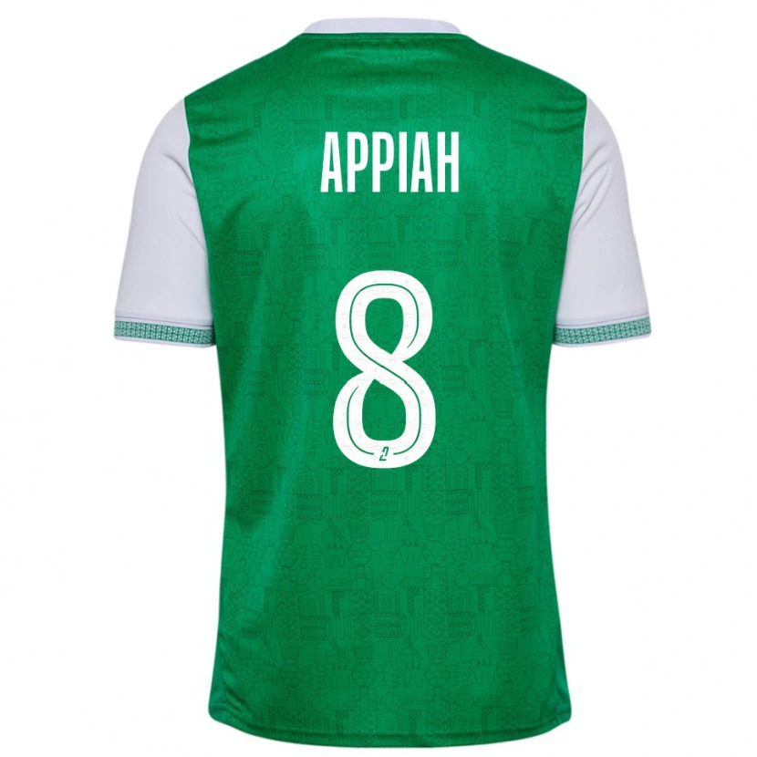 Danxen Kvinder Dennis Appiah #8 Grøn Hvid Hjemmebane Spillertrøjer 2025/26 Trøje T-Shirt