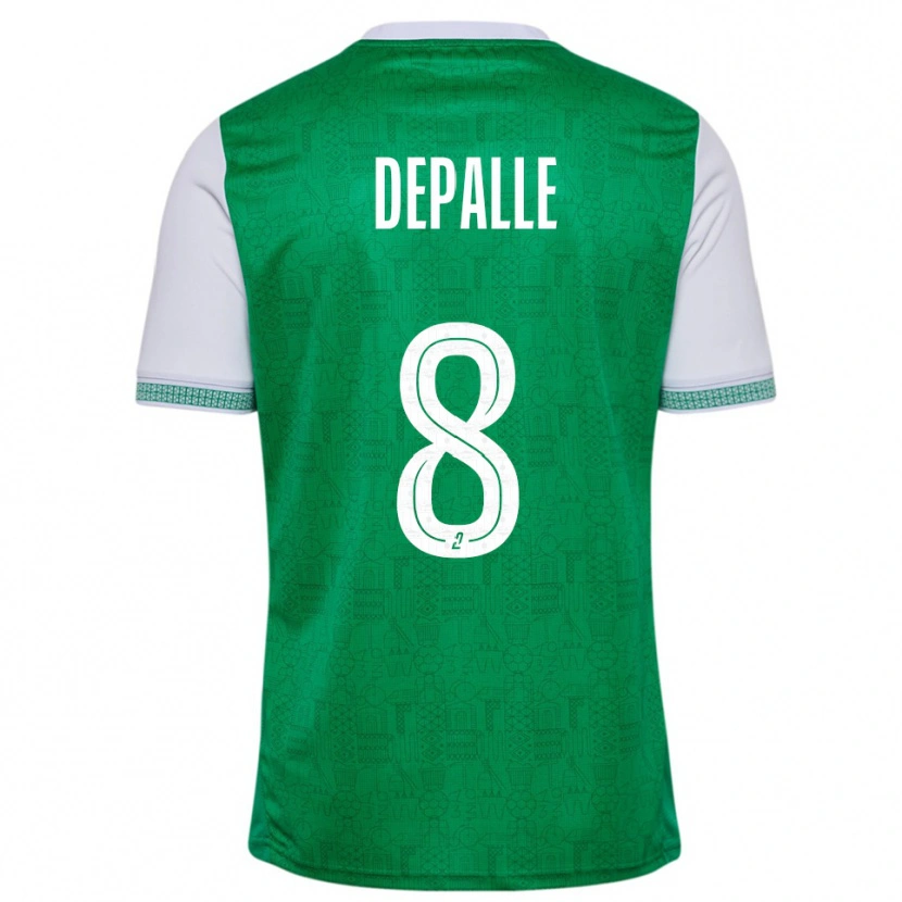 Danxen Kvinder Valentin Depalle #8 Grøn Hvid Hjemmebane Spillertrøjer 2025/26 Trøje T-Shirt