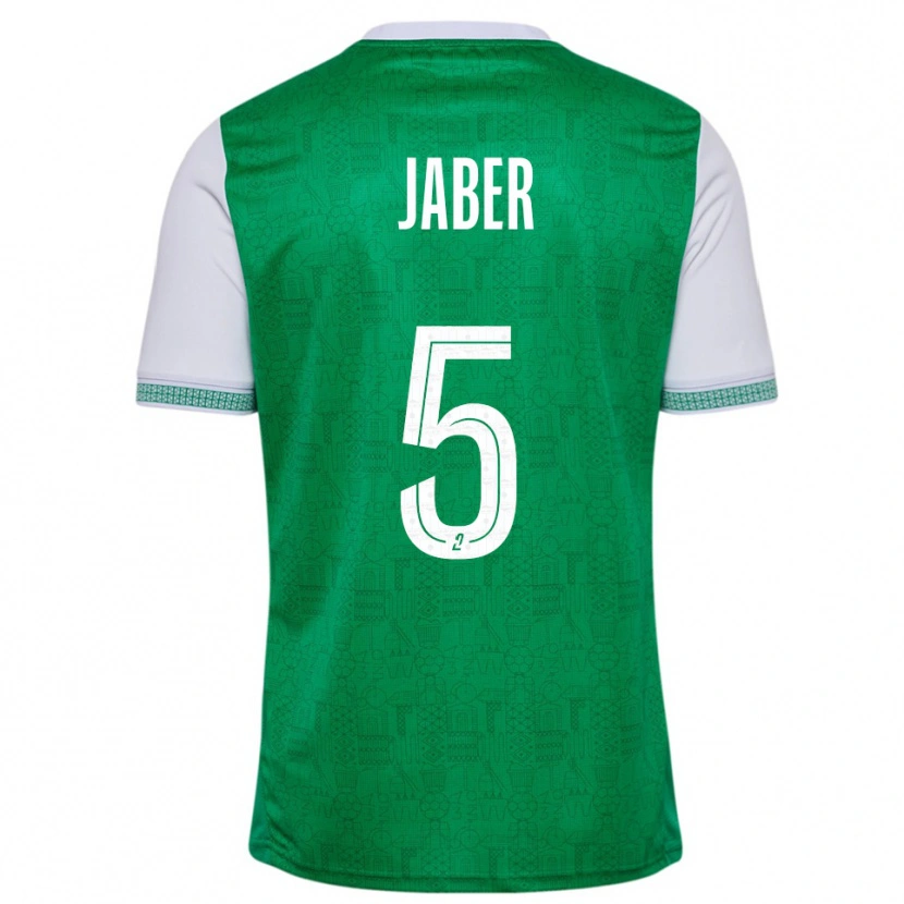 Danxen Kvinder Mahmoud Jaber #5 Grøn Hvid Hjemmebane Spillertrøjer 2025/26 Trøje T-Shirt