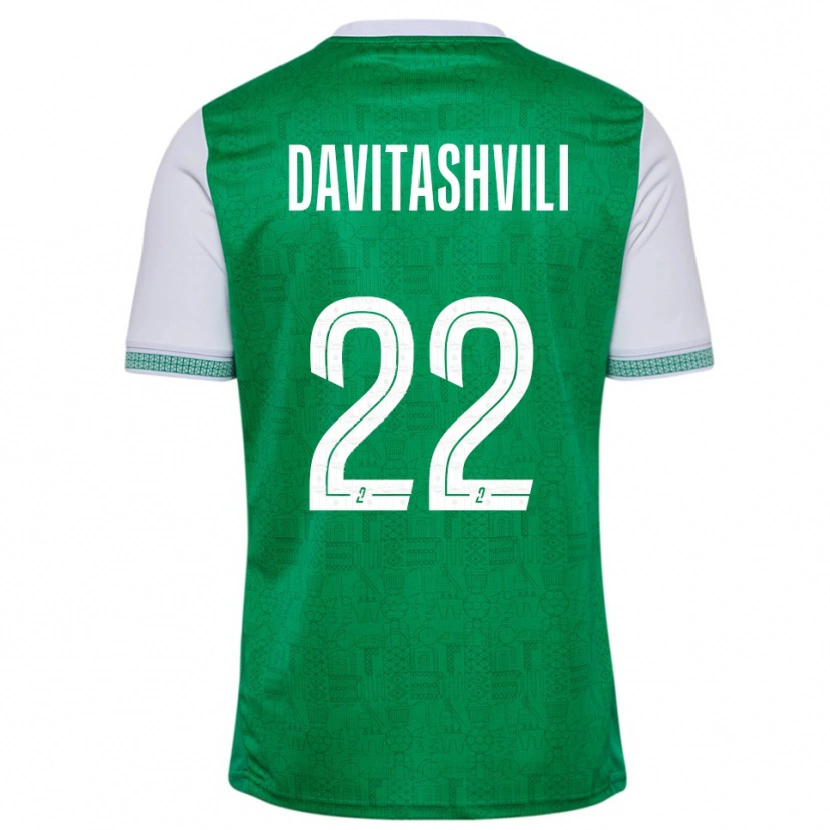 Danxen Kvinder Zuriko Davitashvili #22 Grøn Hvid Hjemmebane Spillertrøjer 2025/26 Trøje T-Shirt