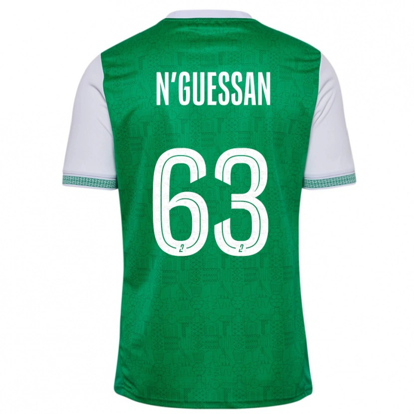 Danxen Kvinder Djylian N'guessan #63 Grøn Hvid Hjemmebane Spillertrøjer 2025/26 Trøje T-Shirt