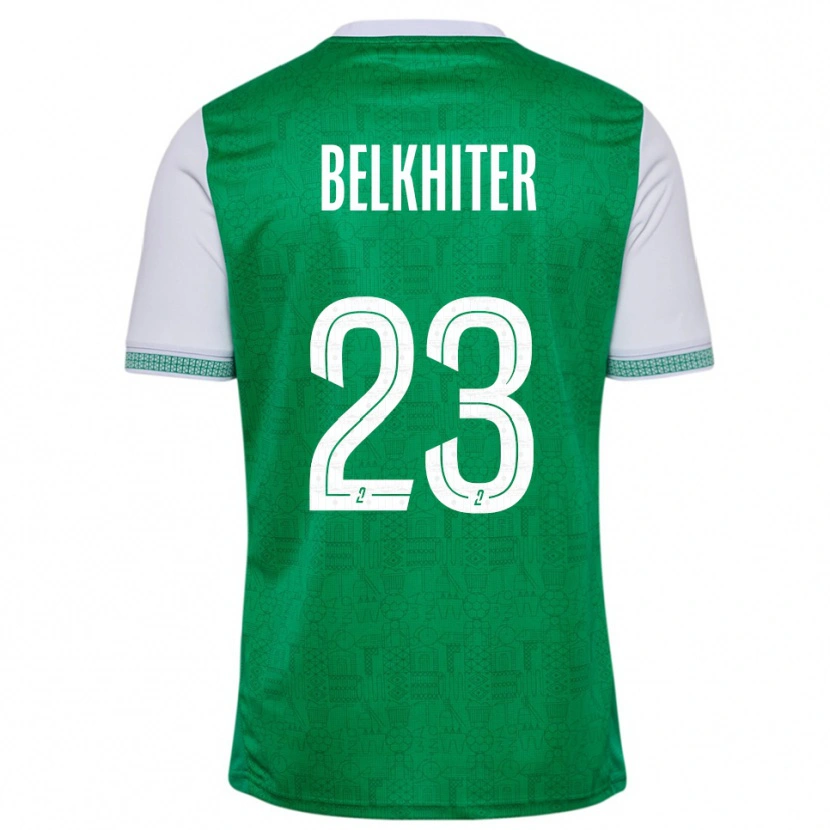 Danxen Kvinder Morgane Belkhiter #23 Grøn Hvid Hjemmebane Spillertrøjer 2025/26 Trøje T-Shirt