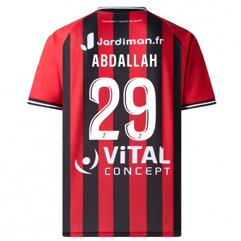 Danxen Kvinder Akim Abdallah #29 Rød Sort Hjemmebane Spillertrøjer 2025/26 Trøje T-Shirt