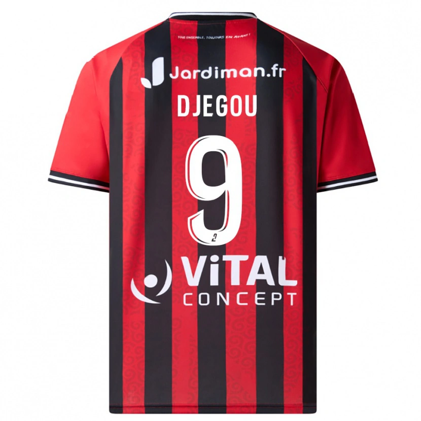 Danxen Kvinder Jean-Yves Djegou #9 Rød Sort Hjemmebane Spillertrøjer 2025/26 Trøje T-Shirt