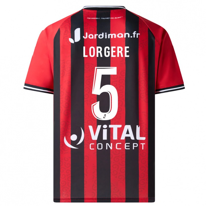 Danxen Kvinder Charlotte Lorgere #5 Rød Sort Hjemmebane Spillertrøjer 2025/26 Trøje T-Shirt
