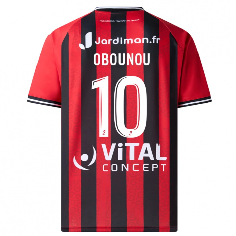 Danxen Kvinder Élie Obounou #10 Rød Sort Hjemmebane Spillertrøjer 2025/26 Trøje T-Shirt