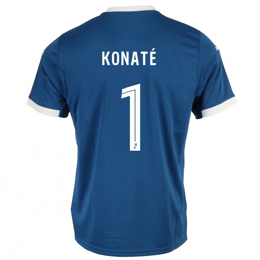 Danxen Kvinder Hillel Konaté #1 Blå Hvid Hjemmebane Spillertrøjer 2025/26 Trøje T-Shirt