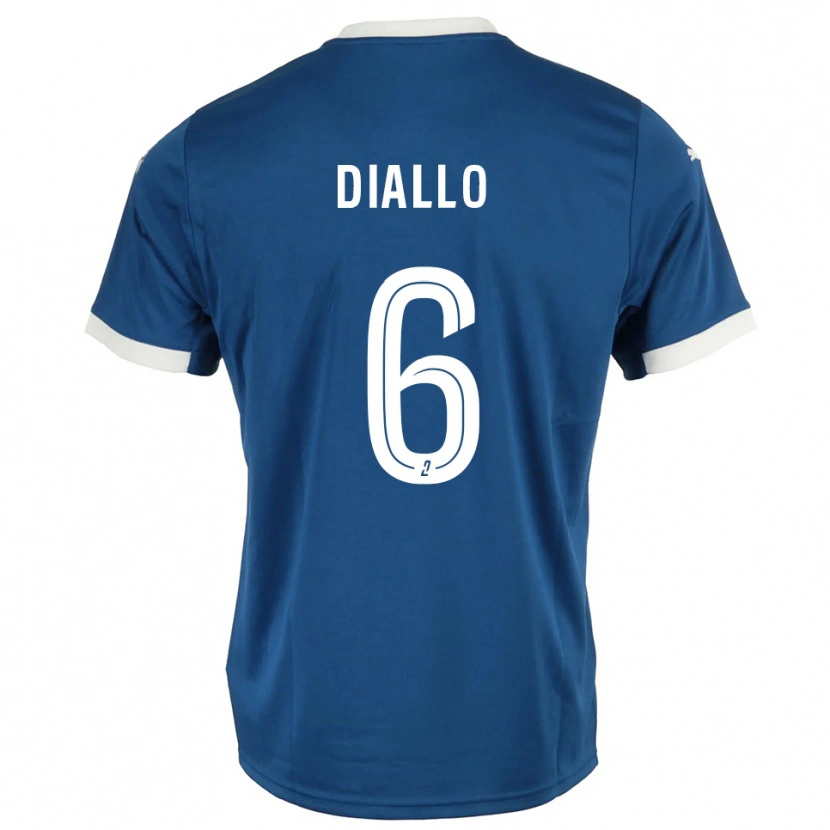 Danxen Kvinder Amadou Diallo #6 Blå Hvid Hjemmebane Spillertrøjer 2025/26 Trøje T-Shirt