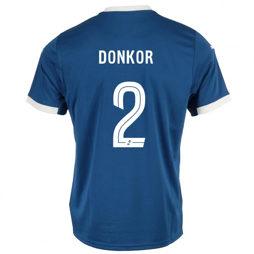 Danxen Kvinder Noah Donkor #2 Blå Hvid Hjemmebane Spillertrøjer 2025/26 Trøje T-Shirt
