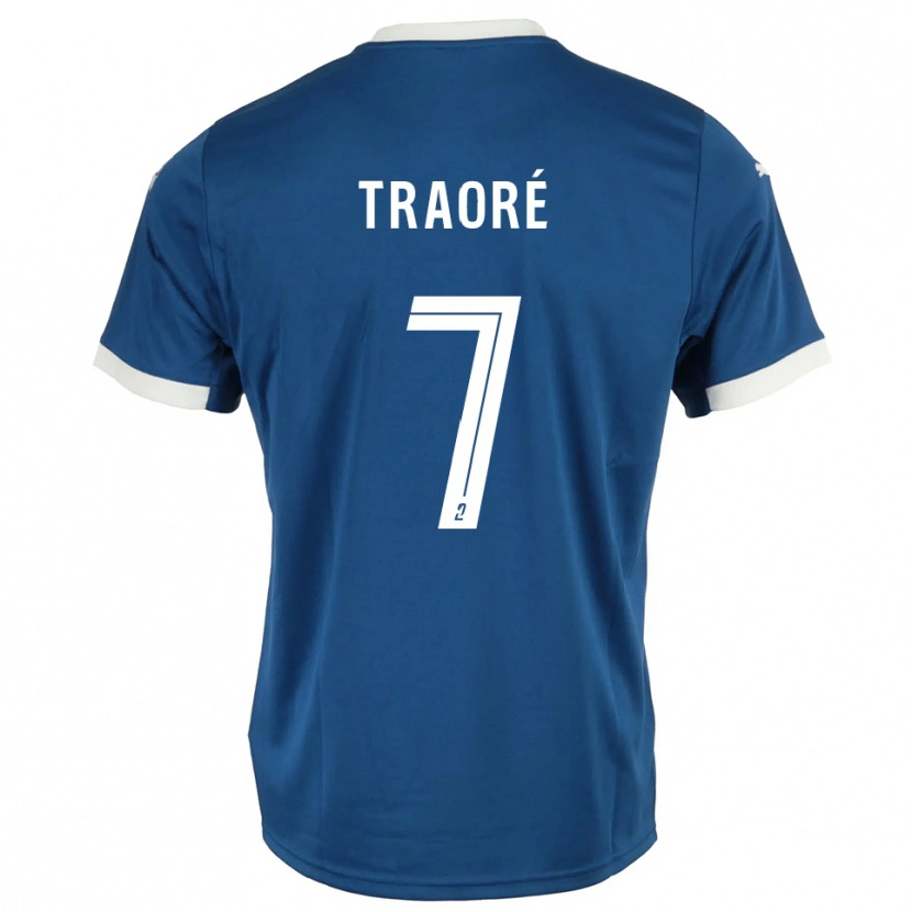 Danxen Kvinder Ibrahim Traoré #7 Blå Hvid Hjemmebane Spillertrøjer 2025/26 Trøje T-Shirt
