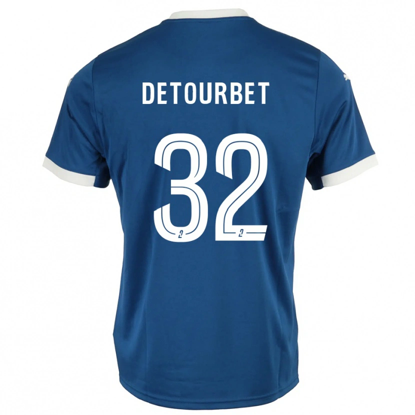 Danxen Kvinder Mathys Detourbet #32 Blå Hvid Hjemmebane Spillertrøjer 2025/26 Trøje T-Shirt