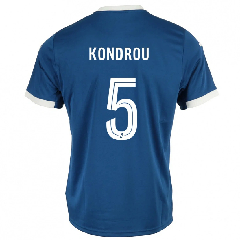 Danxen Kvinder David Kondrou #5 Blå Hvid Hjemmebane Spillertrøjer 2025/26 Trøje T-Shirt