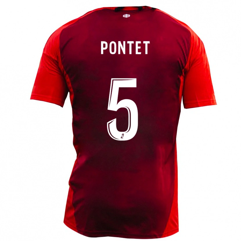 Danxen Kvinder Arthur Pontet #5 Rød Burgunder Hjemmebane Spillertrøjer 2025/26 Trøje T-Shirt