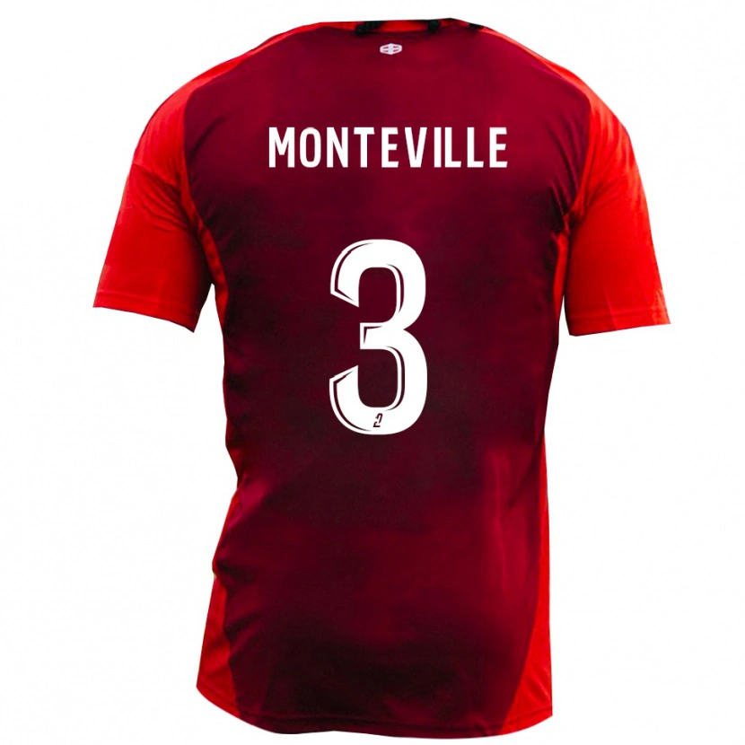 Danxen Kvinder Idriss Monteville #3 Rød Burgunder Hjemmebane Spillertrøjer 2025/26 Trøje T-Shirt