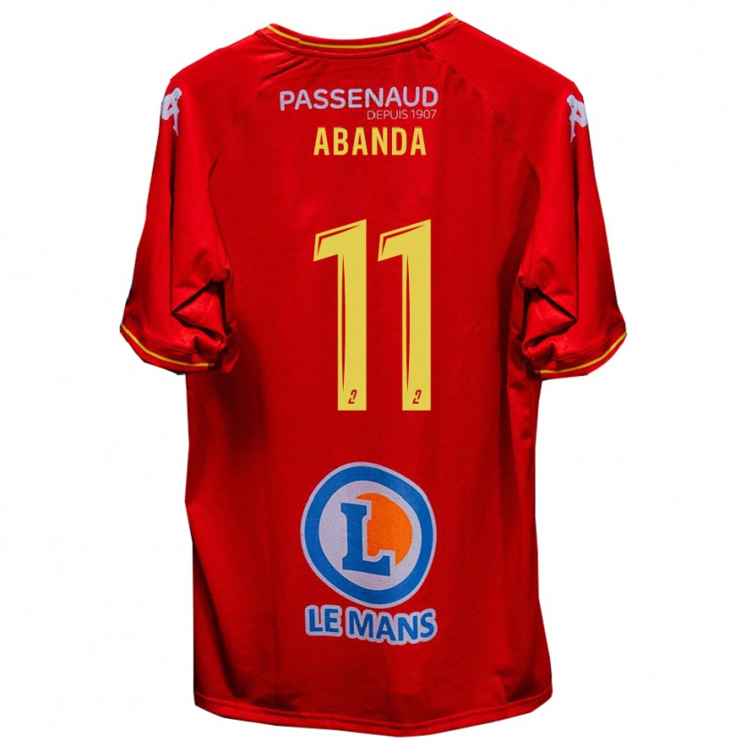 Danxen Kvinder Leroy Abanda #11 Rød Gul Hjemmebane Spillertrøjer 2025/26 Trøje T-Shirt