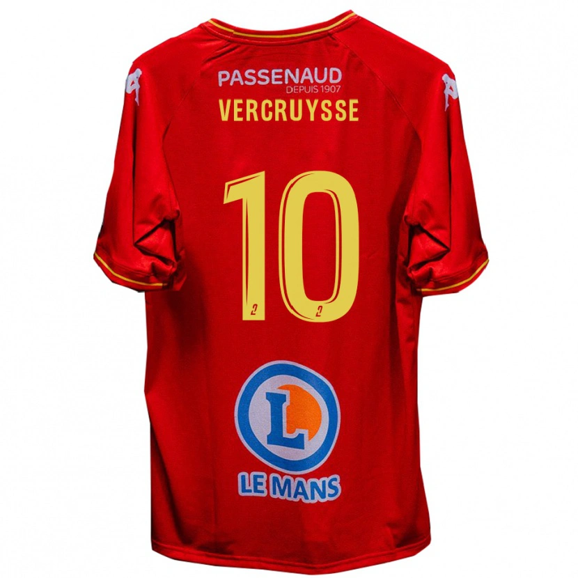 Danxen Kvinder Jean Vercruysse #10 Rød Gul Hjemmebane Spillertrøjer 2025/26 Trøje T-Shirt