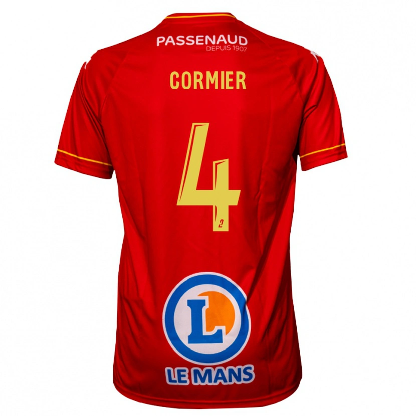 Danxen Kvinder Leny Cormier #4 Rød Gul Hjemmebane Spillertrøjer 2025/26 Trøje T-Shirt