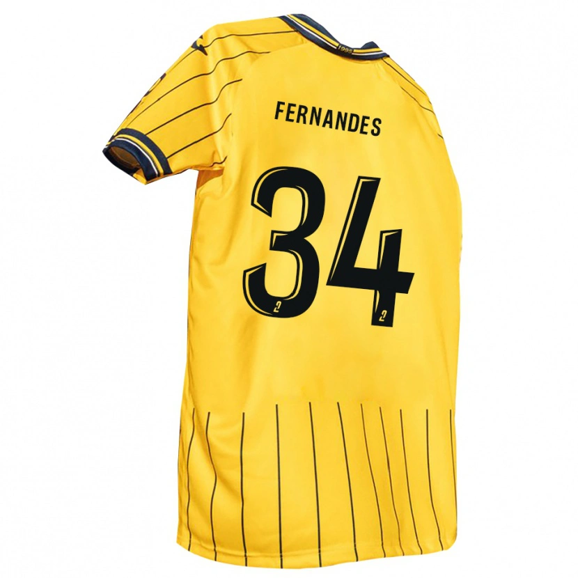 Danxen Kvinder Alexandre Fernandes #34 Gul Marine Hjemmebane Spillertrøjer 2025/26 Trøje T-Shirt