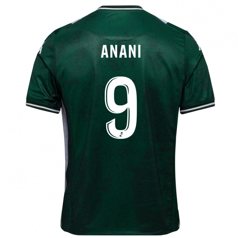 Danxen Kvinder Achille Anani #9 Grøn Hvid Hjemmebane Spillertrøjer 2025/26 Trøje T-Shirt
