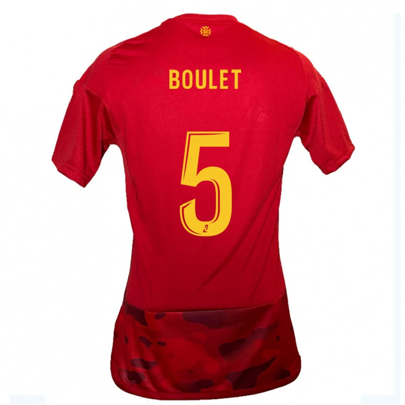 Danxen Kvinder Lucas Boulet #5 Rød Gul Hjemmebane Spillertrøjer 2025/26 Trøje T-Shirt