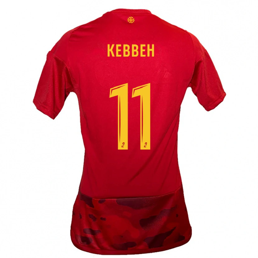 Danxen Kvinder Salimu Kebbeh #11 Rød Gul Hjemmebane Spillertrøjer 2025/26 Trøje T-Shirt
