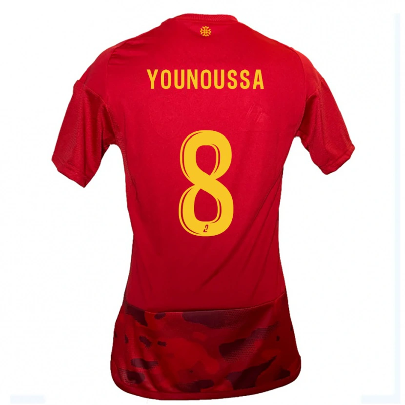 Danxen Kvinder Wilitty Younoussa #8 Rød Gul Hjemmebane Spillertrøjer 2025/26 Trøje T-Shirt
