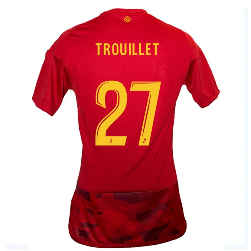 Danxen Kvinder Alexis Trouillet #27 Rød Gul Hjemmebane Spillertrøjer 2025/26 Trøje T-Shirt