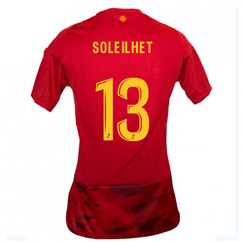 Danxen Kvinder Alicia Soleilhet #13 Rød Gul Hjemmebane Spillertrøjer 2025/26 Trøje T-Shirt