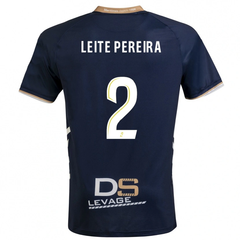 Danxen Kvinder Matéo Leite Pereira #2 Marine Guld Hjemmebane Spillertrøjer 2025/26 Trøje T-Shirt