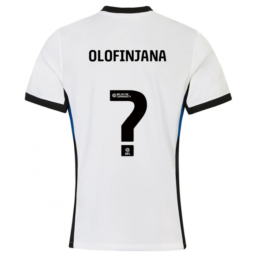 Danxen Kvinder Femi Olofinjana #0 Hvid Blå Udebane Spillertrøjer 2025/26 Trøje T-Shirt
