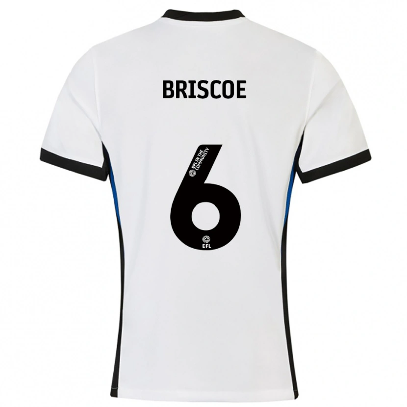Danxen Kvinder Trae Briscoe #6 Hvid Blå Udebane Spillertrøjer 2025/26 Trøje T-Shirt