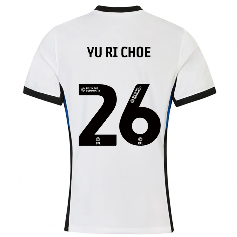 Danxen Kvinder Yu-Ri Choe #26 Hvid Blå Udebane Spillertrøjer 2025/26 Trøje T-Shirt