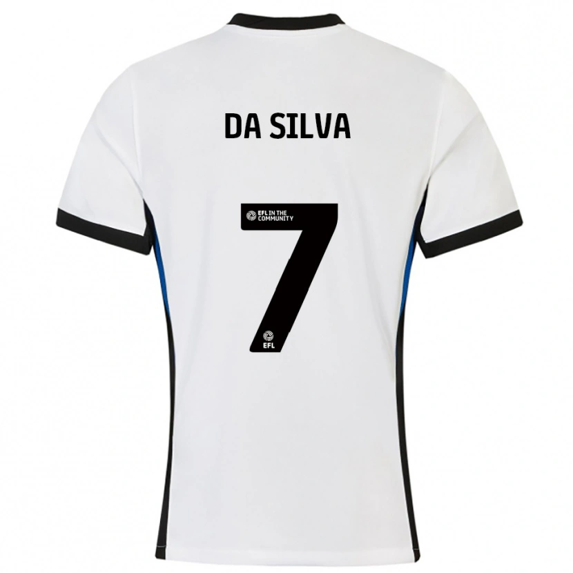 Danxen Kvinder Alezandro Da Silva #7 Hvid Blå Udebane Spillertrøjer 2025/26 Trøje T-Shirt