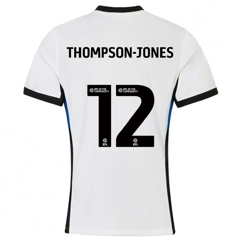 Danxen Kvinder Riquelme Thompson-Jones #12 Hvid Blå Udebane Spillertrøjer 2025/26 Trøje T-Shirt