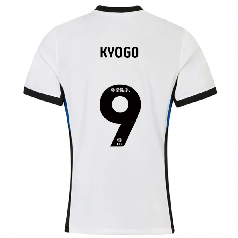 Danxen Kvinder Kyogo Furuhashi #9 Hvid Blå Udebane Spillertrøjer 2025/26 Trøje T-Shirt