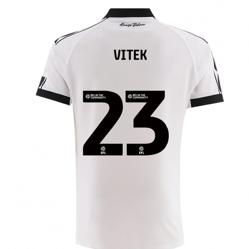 Danxen Kvinder Radek Vítek #23 Hvid Sort Udebane Spillertrøjer 2025/26 Trøje T-Shirt
