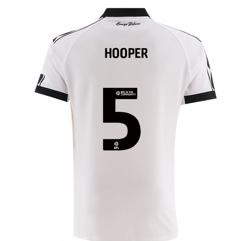 Danxen Kvinder Jack Hooper #5 Hvid Sort Udebane Spillertrøjer 2025/26 Trøje T-Shirt