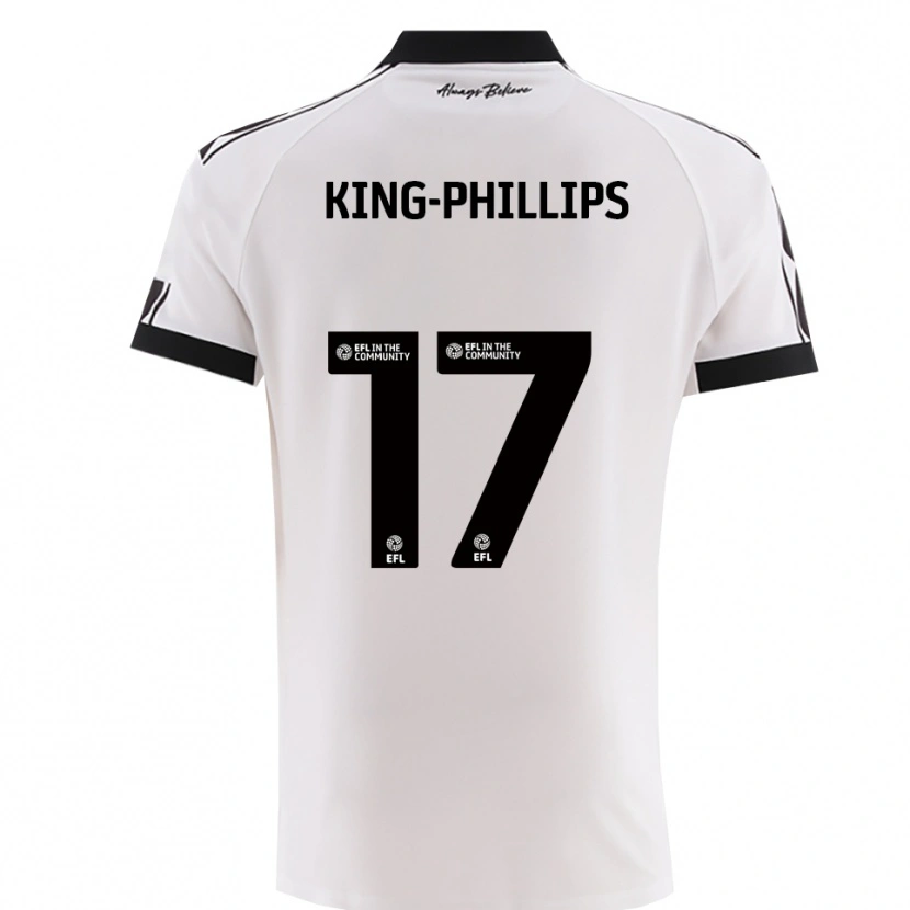 Danxen Kvinder Zac King-Phillips #17 Hvid Sort Udebane Spillertrøjer 2025/26 Trøje T-Shirt