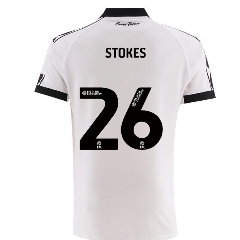 Danxen Kvinder Josh Stokes #26 Hvid Sort Udebane Spillertrøjer 2025/26 Trøje T-Shirt