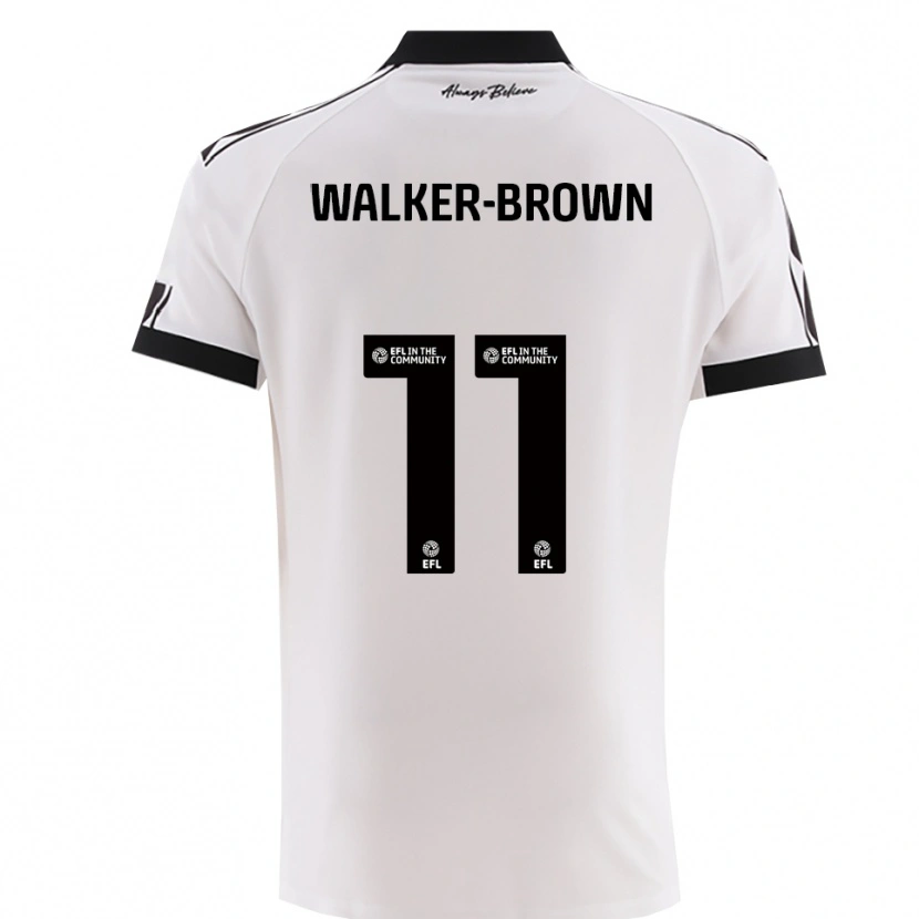 Danxen Kvinder Rushon Walker-Brown #11 Hvid Sort Udebane Spillertrøjer 2025/26 Trøje T-Shirt