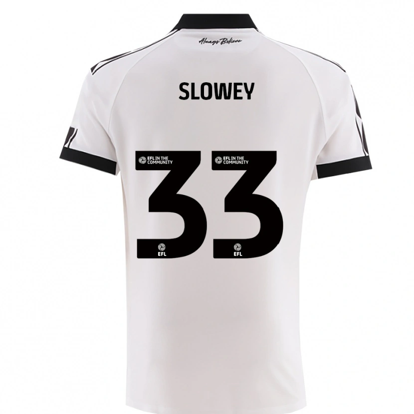 Danxen Kvinder Josh Campbell-Slowey #33 Hvid Sort Udebane Spillertrøjer 2025/26 Trøje T-Shirt